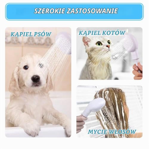 Funalix Głowica prysznicowa dla zwierząt gumowa głowica prysznicowa przenośna głowica prysznicowa do łazienki dla dzieci do mycia włosów, łatwa instalacja w kranach łazienkowych i kuchennych