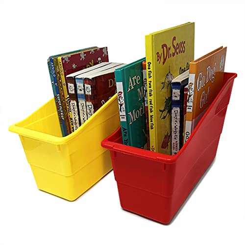 Podzly Vertical File Organizer - Book, Folder, File, Binder and Magazine Holder - 6-Pack Multicolor Bins with Handle - Sorting, Storage and Organization on Shelves or Desks - Classroom and Home Use by Podzly - Used condition - Image 3