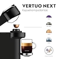 Krups XN910B Nespresso Vertuo Next Premium Kaffeemaschine | 1,1 L Wassertank | Kapselerkennung durch Barcode | 6 Tassengrößen | Power-Off Funktion | 54% aus recyceltem Kunststoff | Klassisches Schwarz – Ansicht 4