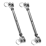 PLAFOPE 2pcs Stainless Steel Closed Body Turnbuckle Jaw for Cable Tensioning Heavy Duty Design Weatherproof and Industrial Use
