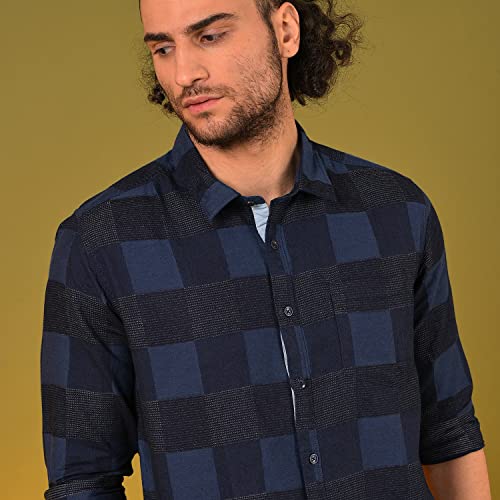 Image of Campus Sutra Men's Checkered Regular Fit Shirt