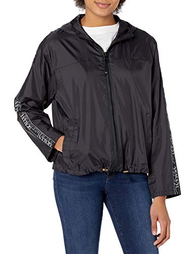 A|X Armani Exchange Women's Light-Weight Logo Jacket, Black, L
