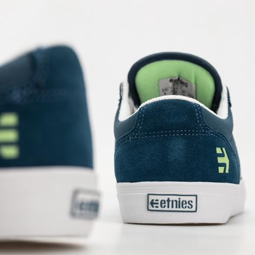 Image of Etnies Barge LS - Classic Skate Look, Slim Vulcanized Silhoutte, Hefty Armored Collar, Reinforced Vulc - Green /Blue - 6