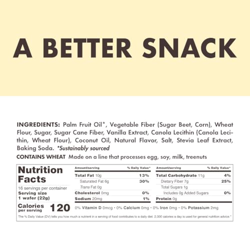 Rip Van Wafels illa Wafer Cookies - Keto Snacks - Non-GMO Snack - Healthy Snacks - Low Carb & Low Sugar (2g) - Low Calorie Snack - Vegan - 16 Count