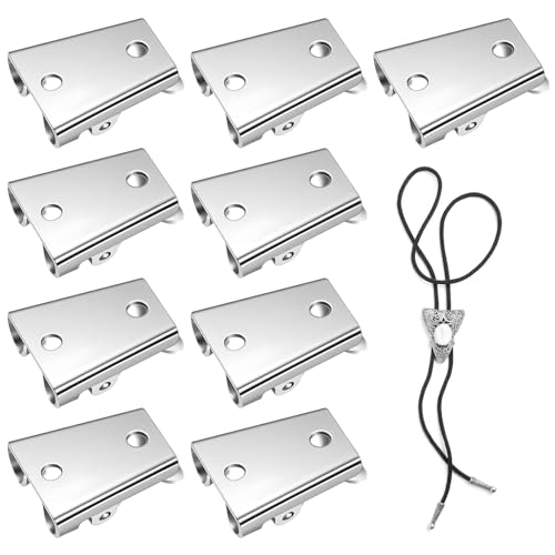 Bolo Tie Slide Clasp 9 Pcs DIY Necklace Clasp Clips Bolo Tie Slider for Making Tie-Necklace (0.86 x 0.74 Inch)