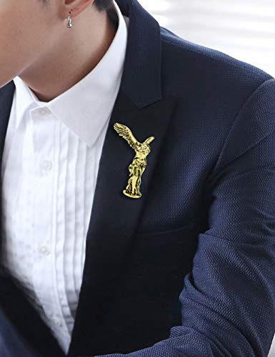 Image of Vintage Guardian Angel Jewelry Golden Crystal Flying Angel Wings Brooch Pin Wedding Bouquet Lapel Pin Jewelry for Women Bridal
