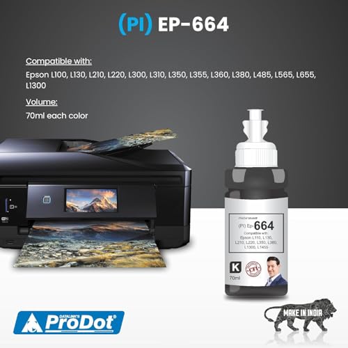 ProDot Ep-664 Inkjet Ink Refill Compatible with Epson L100, L130, L210, L220, L300, L310, L350, L355, L360, L380, L485, L565, L655, L1300, L1455... - Image 2