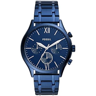 Fenmore Midsize Multifunction Navy Stainless Steel Watch