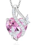 Vesitim Collares de mariposa para mujer, Turmalina rosa creada