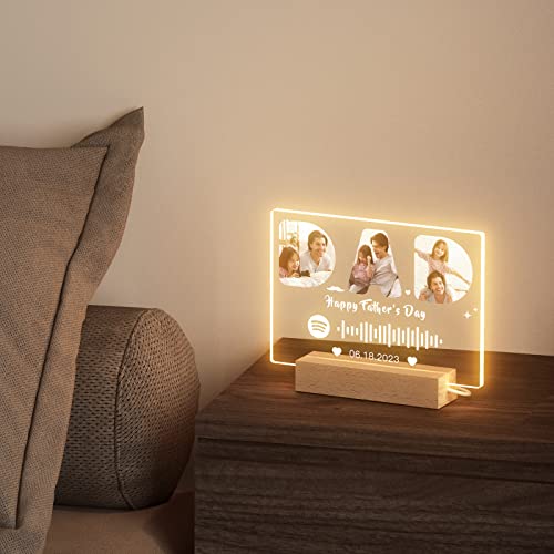 Witfox Custom Spotify Plaque Personalized Fathers Day Ideas Gifts From Wife Son - Customized Father's Day Anniversary Birthday Gifts For Him - Music Plaque Dad Gifts From Daughter #TOP6