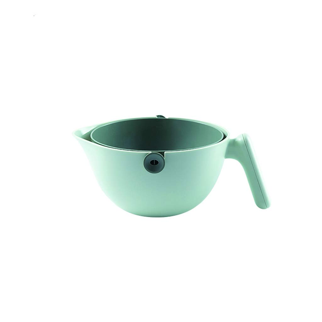 Liudan Colador de Cocina 2-en-1 Cocina colador colador colador de plástico Desmontable Los coladores Que Ahorra Espacio for Las Frutas de Limpieza Vegetal de Mezcla de Lavado Colador (Color : Green)