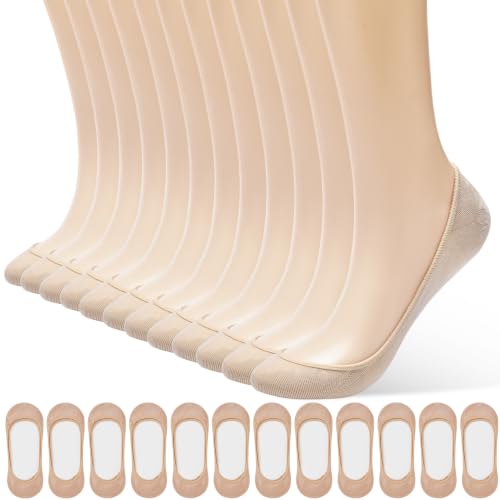 Image of ATBITER No Show Socks Womens Flats - 6 /12 Pairs Low Cut Invisible Non Slip