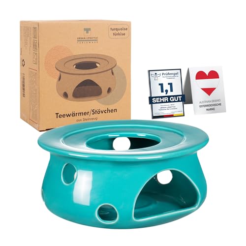 Urban Lifestyle Tea Cosy Warmer Ceramic (Turquoise) - Tea Oven to Keep Teapot or Coffee Pot Warm