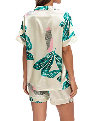 Conjunto de pijama feminino de cetim Max&In de duas peças conjunto de pijama de roupa de dormir com