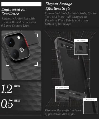 Image of WOW IMAGINE Back Cover for Realme 15T 5G | Realme Narzo 90 5G with Hexa Cube Design | Ultra Soft Rubberised Case | Inner Velvet Fabric | Matte Silicone Flexible Mobile Case | Camera Protection - Black