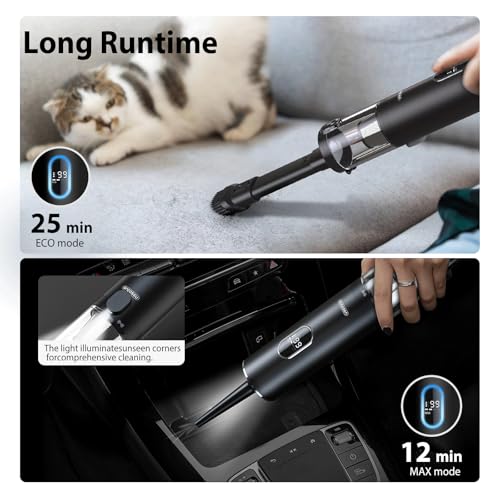 Image of 17000Pa Powerful Cordless Car Vacuum, 4-in-1 Handheld Cleaner for Cleaning, Blowing, Inflating & Pumping with LED Display & Light, Portable Mini Tool for Car, Home, Pet Hair, Office