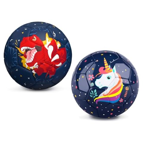 PP PICADOR 2 pcs Cute Cartoon Soccer Ball, Size 3 Kids Soccer Ball for Girls Boys Toddler Ball with Pump Toys Gift Indoor Outdoor Sport Cover