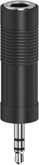 Hama adapter mini jack 3,5mm wtyk - 6,3mm gniazdo (przejściówka, stereo, adapter kompaktowy, na słuchawki, audio, aux) czarny
