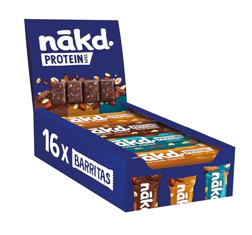 Nākd. Protein Pack Multisabores | Barritas Proteícas | 7g de Proteína de Origen Vegetal | Ingredientes 100% Naturales | Sin Azúcar Añadido | Vegano | 16 x 45g | 720g