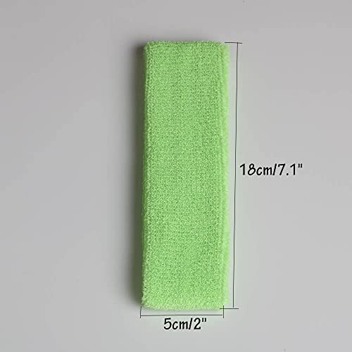 Image of Cotton Sweatband Headbands,Pack of 12,Elastic Stretchy Sport Terry Cloth Sweat Bands,Yoga Workout Fitness Exercise Basketball Headband