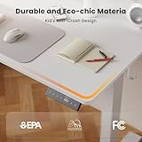 WALKINGDESK 100 x 60 cm Standing Desk, Electric Height Adjustable Desk with 2 Hooks, Computer Desk with 4 Memory Heights and Splice Board, Ergonomic Sit Stand Table for Home Office, White - Image 9