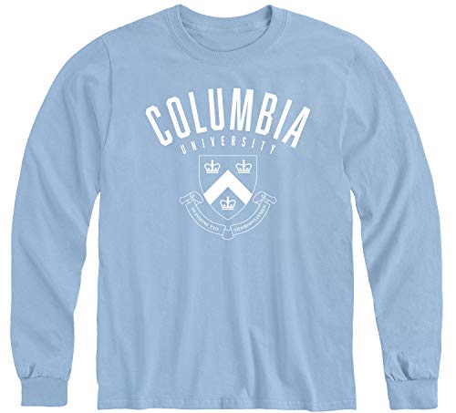 Ivysport Columbia University Lions Long Sleeve Adult Unisex T-Shirt, Heritage, Columbia Blue, Medium