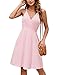 VOTEPRETTY Women's 2025 Clothes Summer Dress Fashion V-Neck Spaghetti Strap Casual Swing Sundress with Pockets Trendy (Pink,S)