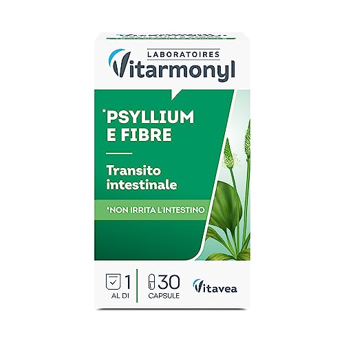 Psyllium e Fibre - Integratore per il Transito Intestinale con Avena e Psyllium - Per la Digestione e il Metabolismo - 30 Capsule - Vitarmonyl