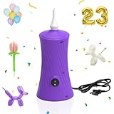 AXHJ Electric Air Balloon Pumps for Long Balloons, Inflator Blower Machine for Birthday Party Celebration Balloons Decorations for Foil Twisty Animal Balloon, Purple