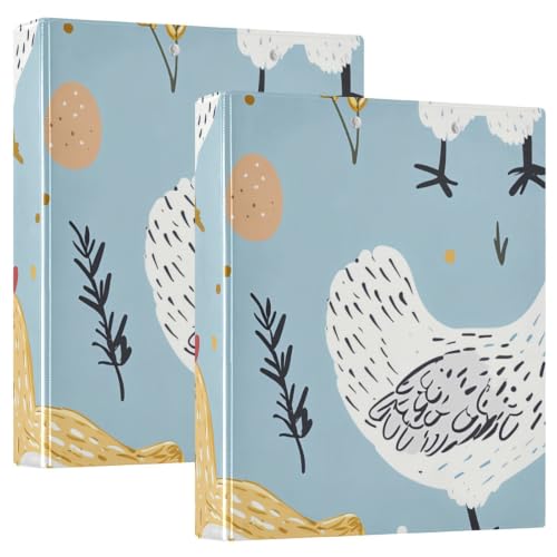 Classeur à trois anneaux bleu poule avec porte-bloc pour organiser vos cours