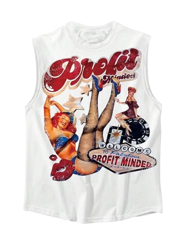 Men's Lion Graphic Workout Muscle Tank Tops Crew Neck Sleeveless Cut Off Shirts