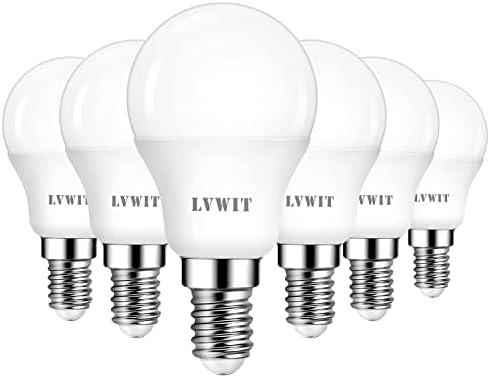 LVWIT E14 Golf Ball LED Light Bulb ,6.5W P45/G45 Small Edison Screw Golf Ball Bulbs 60W Equivalent,806Lm,6500K Cool White E14 Golf Bulbs,220-240V,45*82MM, Not-Dimmable (6 PCS)
