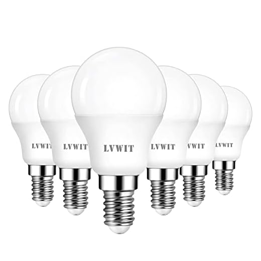 LVWIT E14 LED ersetzt 40W Glühlampen (6-er Pack), Kaltweiß 6500K, 5W P45 LED Leuchtmittel, 470lm, matt