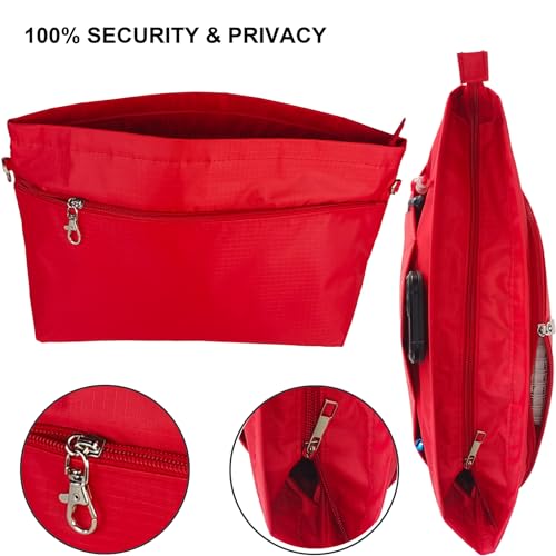 Image of Handbag Tote Purse Organizer Insert, Medium, Red