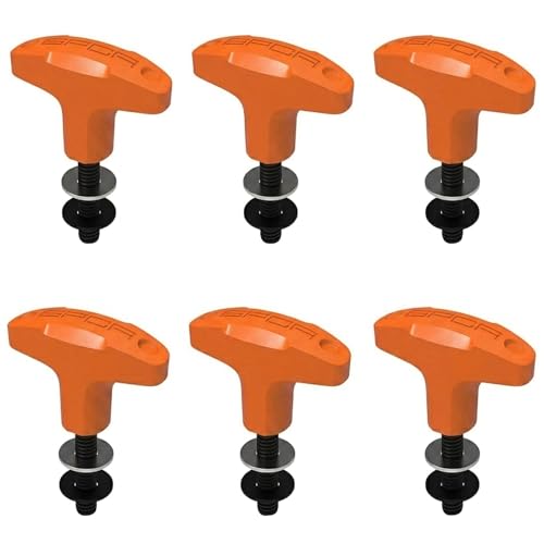 Image of GPCA Quick Release Tie Down Anchor T-Handle M8 25mm for Jeep | Fast Jeep Hardtop Removal, Heavy-Duty Truck Bed, Cargo Tie Down Hooks, Jeep Accessories (6PC, Orange)
