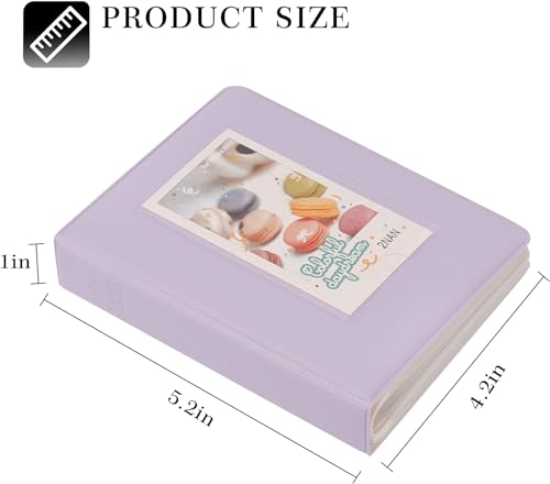 Image of ZENKO 64-Pocket Album + 5 Magnetic Frames fits Fujifilm Instax Mini (12, 11, 9, 8, 40, Evo, Liplay), Mini Link Printer, Polaroid Snap Touch, PIC-300, Z2300 Mint Instant Cameras (Purple)