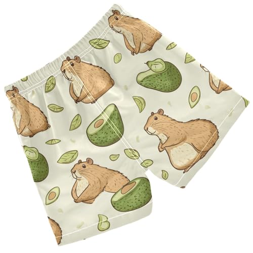 Pigsaly Boys Swim Trunks Capybara Avocados Boys Board Shorts Swimsuit Swimwear Summer Bathing Suit XS Multicolor2