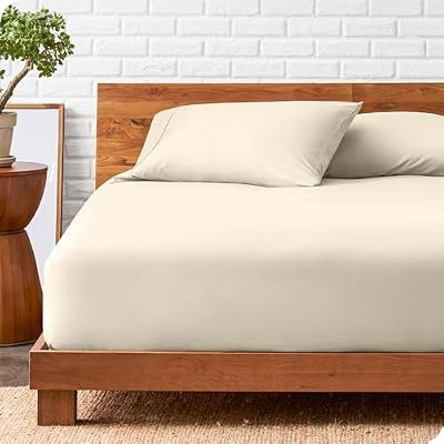 Bare Home Fitted Sheet + Pillowcase Set - Luxury 1800 Ultra-Soft Microfiber - Double Brushed - Deep Pockets - Easy Fit - Fitted Sheet and Pillowcases (Twin XL, Sand)