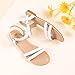 IDIFU White Sandals Women's Flat Sandals Dressy Summer Strappy Sandals Open Toe Slingback Ankle Strap Dress Sandals Wedding Prom Beach Bride Sandals Comfortable Fashion Cute Sandals(White Pu,5)