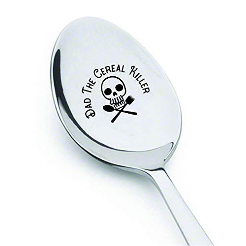 Cereal killer spoon | Funny dad the cereal killer spoon gift for fathers day/birthday | Daddy Christmas gifts from daughter son | Best personalized Engraved Spoon gift