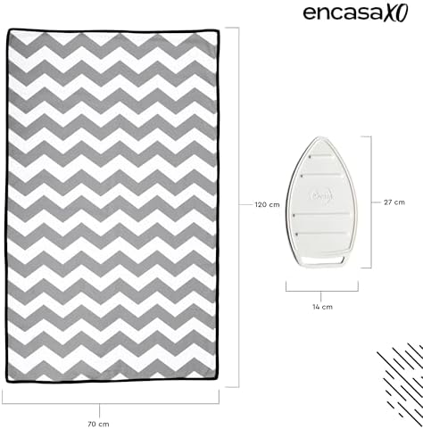 - Encasa XO Ironing Mat (Large 120x70 cm) with 3mm Felt Padding, Silicone Iron Rest Protector, Steam Press on Table, Bed, Portable, Heat Reflective, Foldable, Washable, Printed - Zig Zag