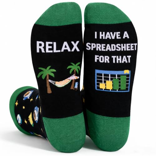 Funny Coworker Socks for Men Women Office Spreadsheet Accountant Gifts