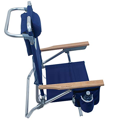 Image of Tommy Bahama 5-Position Lay Flat Beach Chair, Navy, 2-Pack