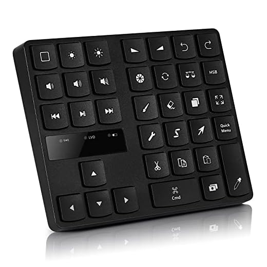 Yunseity Teclado para Procreate, Teclado de Dibujo de Acceso Directo de 35 Teclas para Procreate y Tableta de Dibujo GráFico, Tipo C Recargable