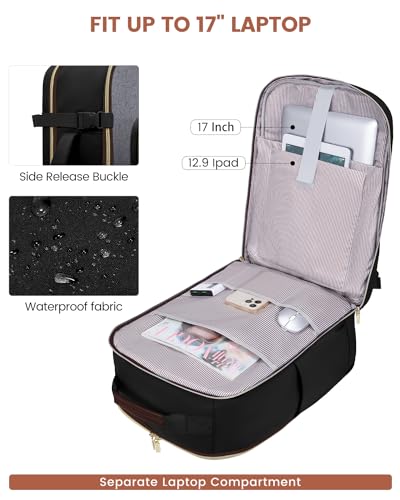 Image of LOVEVOOK 56L Travel Backpack for Women & Men, Airline Approved Carry On Luggage with 3 Packing Cubes, TSA Overnight Bags, Waterproof Personal Item Bag, Weekender Essentials Backpacks fits 17 inch Laptop