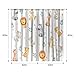 MESHELLY Kids Safari Animals Curtains 42Wx63H Inch Rod Pocket Jungle Woodland Cartoon Cute Lion Elephant Bedroom Window Drapes Baby Child Nursery Printed Living Room Window Treatment Fabric