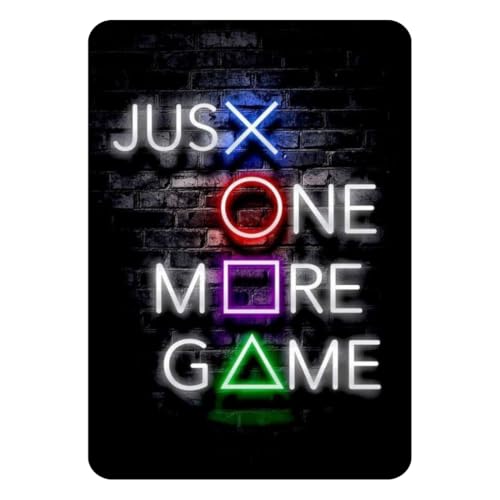 Image of Zesta Bathroom Decor Items Washroom Decor Tin Sign | Aesthetic Posters Wall Poster for Bedroom | Magnetic Cafe Decoration Items / Restaurant Decorations Items | Quirky Home Decor Bar Accent (Just One More Game)