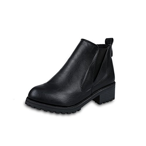 Zapatos de mujer Botas de mujer Botas cortas de mujer Botines Mujer Martín Zapatos Moda Vendimia Otoño invierno Casual Zapatos LMMVP (35, Negro)