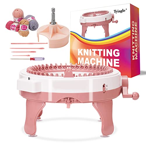 Tyiagle Knitting Machines 48 Needles Spinning for Beginner Adults & Kids Smart Knitting Weaving Loom with Row Counter Crochet Machine for Sock Hat Scarf Knitting & Crochet Supplies (48needles)
