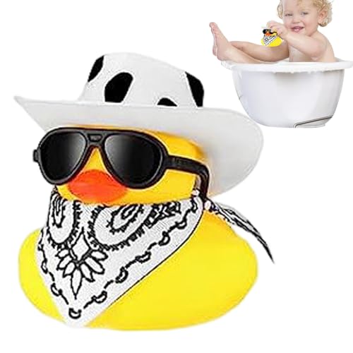 Rubber Duck With Cowboy Hat, Cowboy Rubber Duck , RubberDuck CarOrnaments, Goody Bag Filler, Small RubberDuck CarAccessories For Beach Swimming Pool Party Car Decor